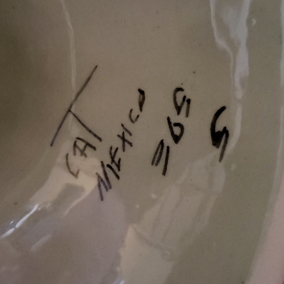 ❤ VINTAGE | Tonala Mexican Pottery Candle Holders Sun Motif Signed - Picture 15 of 16